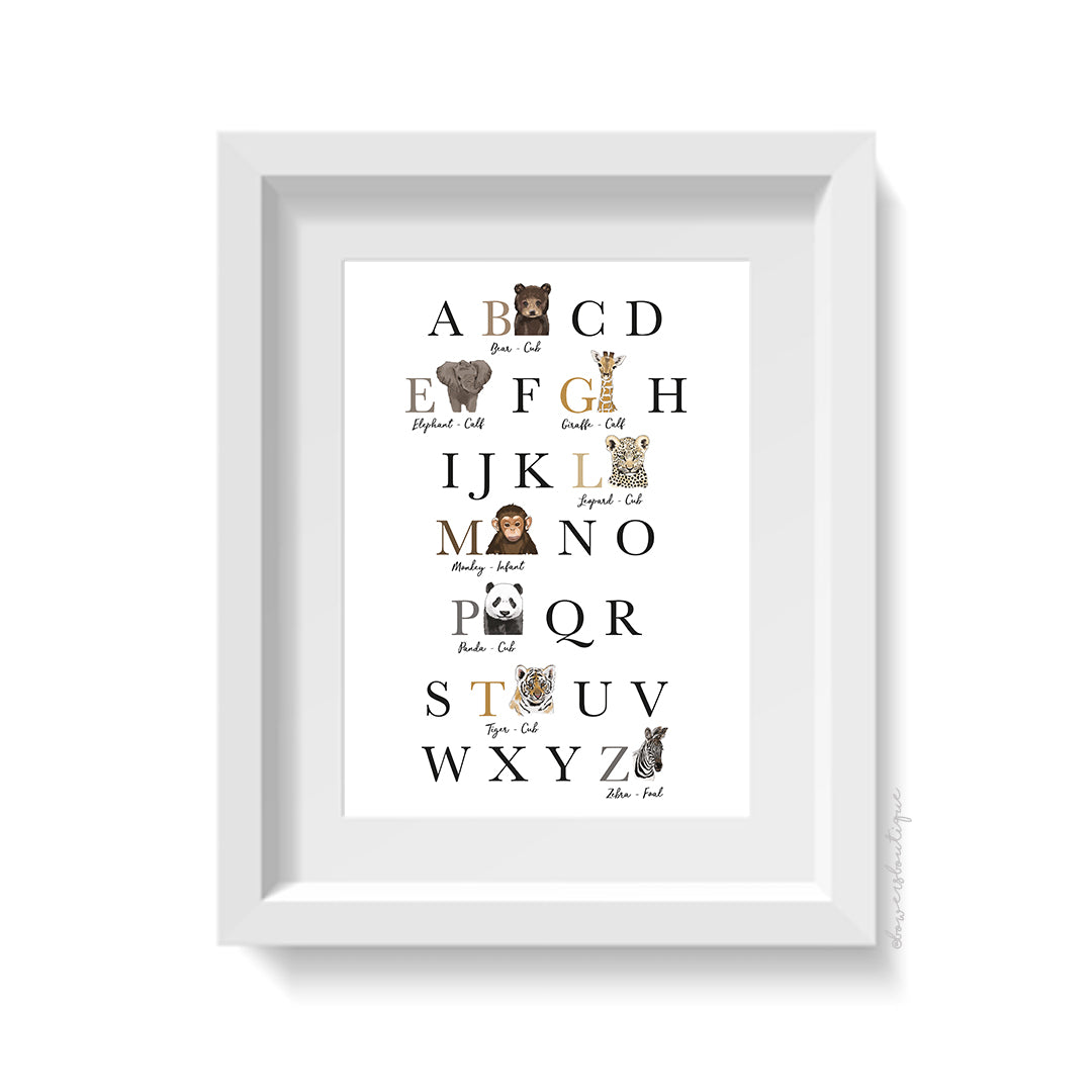 Alphabet Baby Animal Print