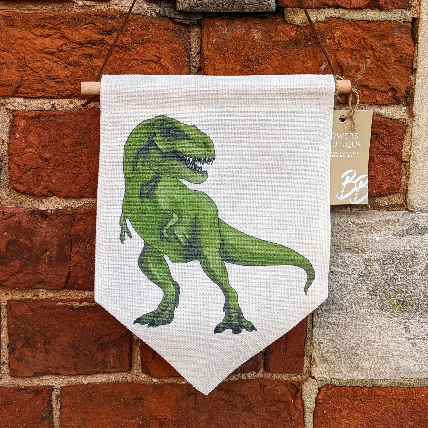 Trex Dinosaur Linen Flag