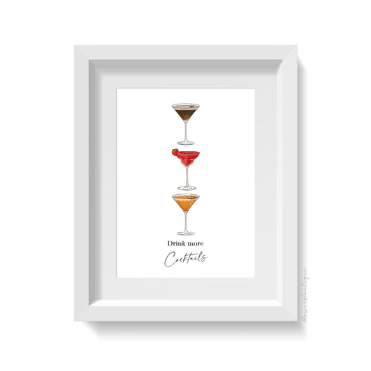Drink More Cocktails Print