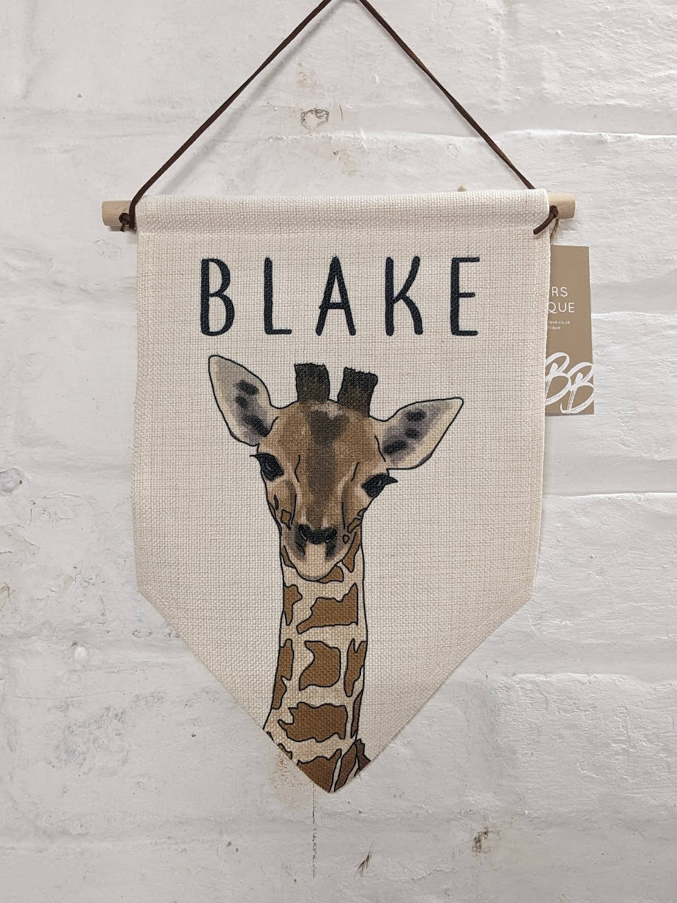 Baby Animal Linen Flag